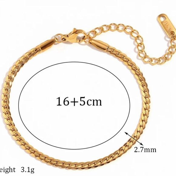 NEW 18K GOLD CUBAN CHAIN BRACELET, NICE BRACELET, CUTE BRACELET - Picture 7 of 7